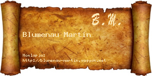 Blumenau Martin névjegykártya